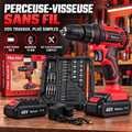 Perceuse-visseuse sans fil 48V Mukinta – Kit complet avec 2 batteries et accessoires
